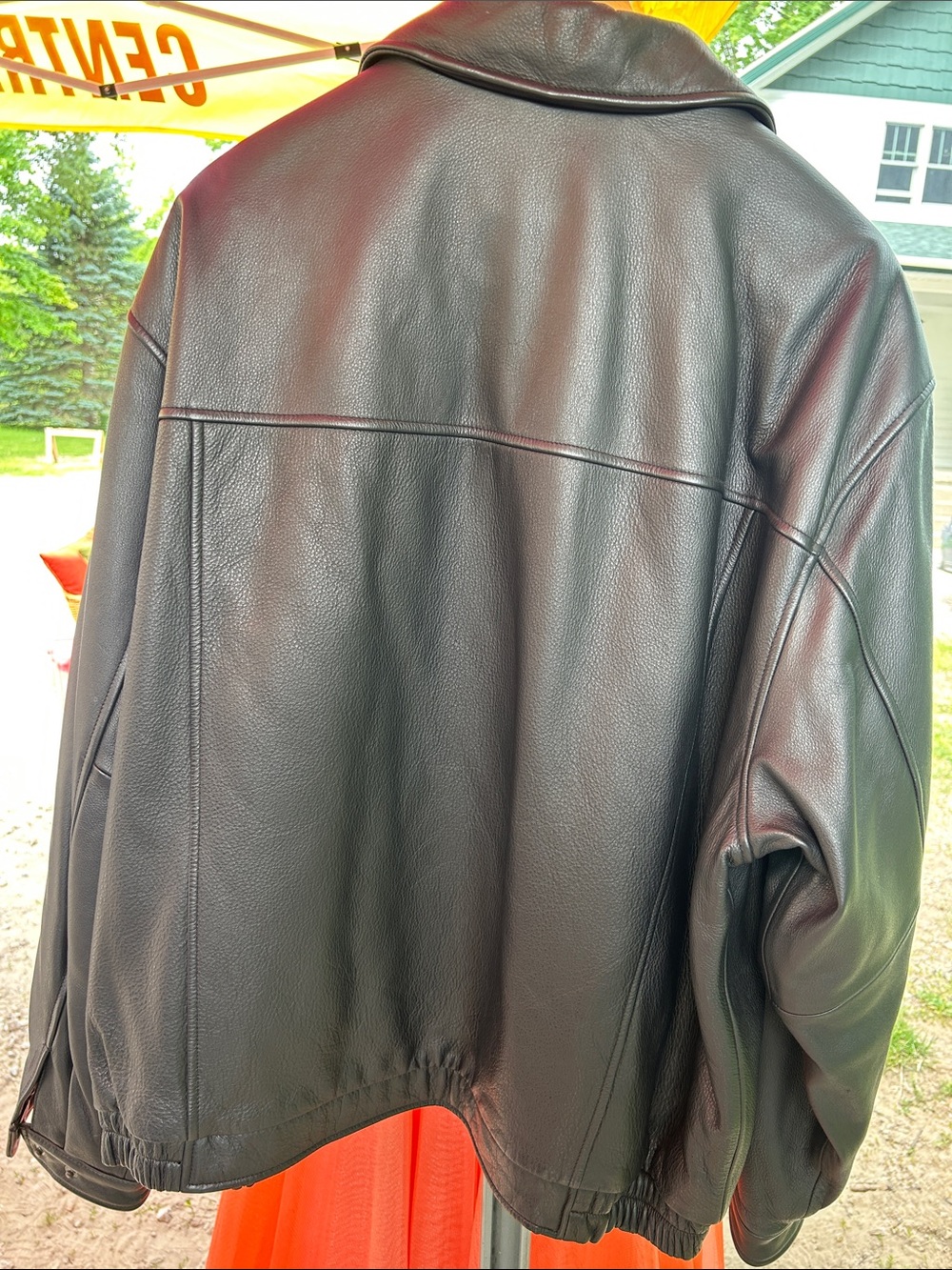 Croft & Barrow Black Leather Bomber Jacket - Picture 3 of 3